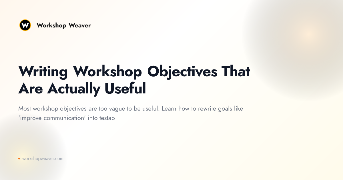 Writing Workshop Objectives That Are Actually Useful