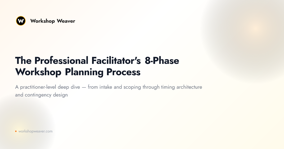 The Professional Facilitator's 8-Phase Workshop Planning Process